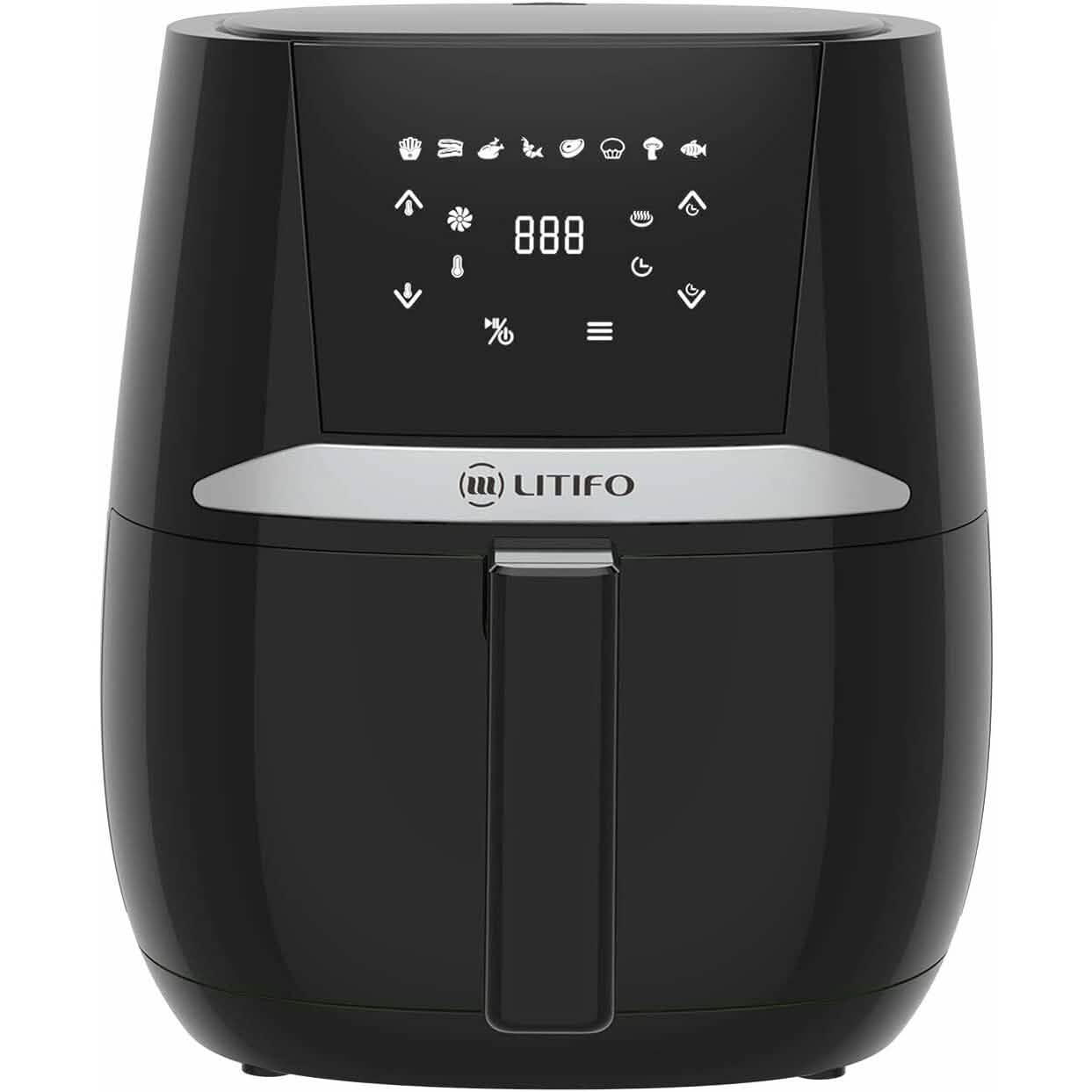 LITIFO 4.5QT Air Fryer with Digital LED Touch Screen Single Basket System DailySale