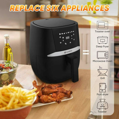 LITIFO 4.5QT Air Fryer with Digital LED Touch Screen Single Basket System DailySale