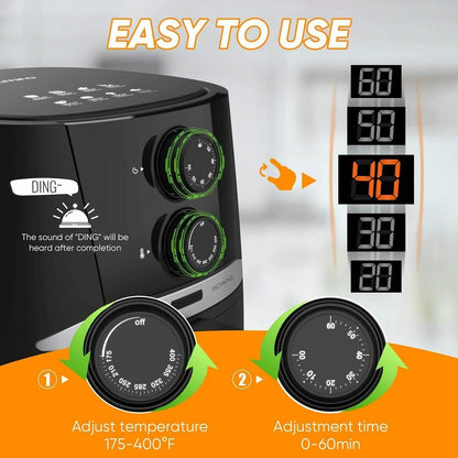 Air Fryer 4.5 QT Oven Oilless Cooker with Rotary Button Home DailySale