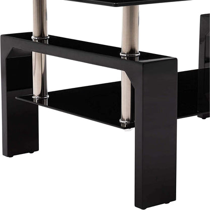 Living Room Rectangle Glass Coffee Table DailySale