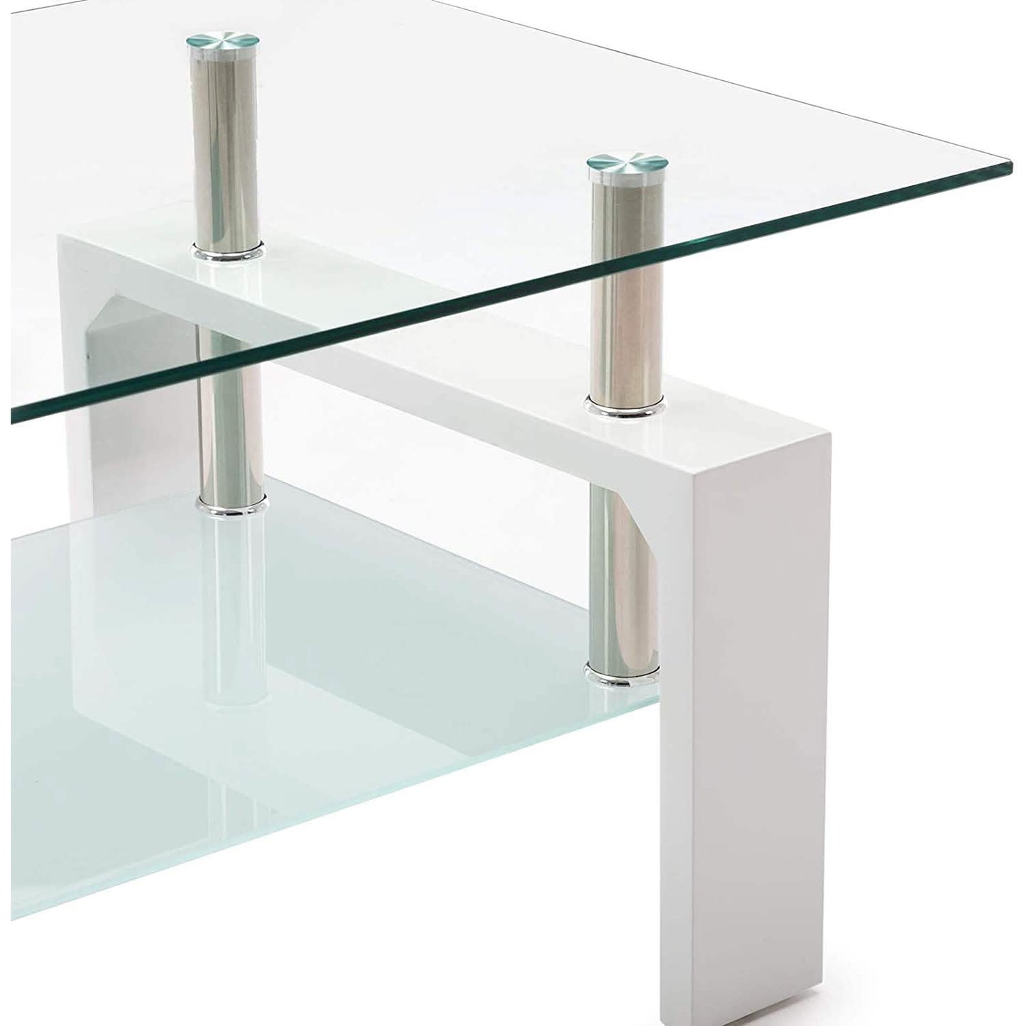 Living Room Rectangle Glass Coffee Table DailySale