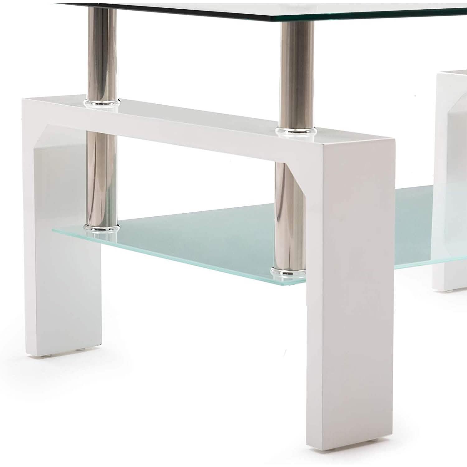 Living Room Rectangle Glass Coffee Table DailySale