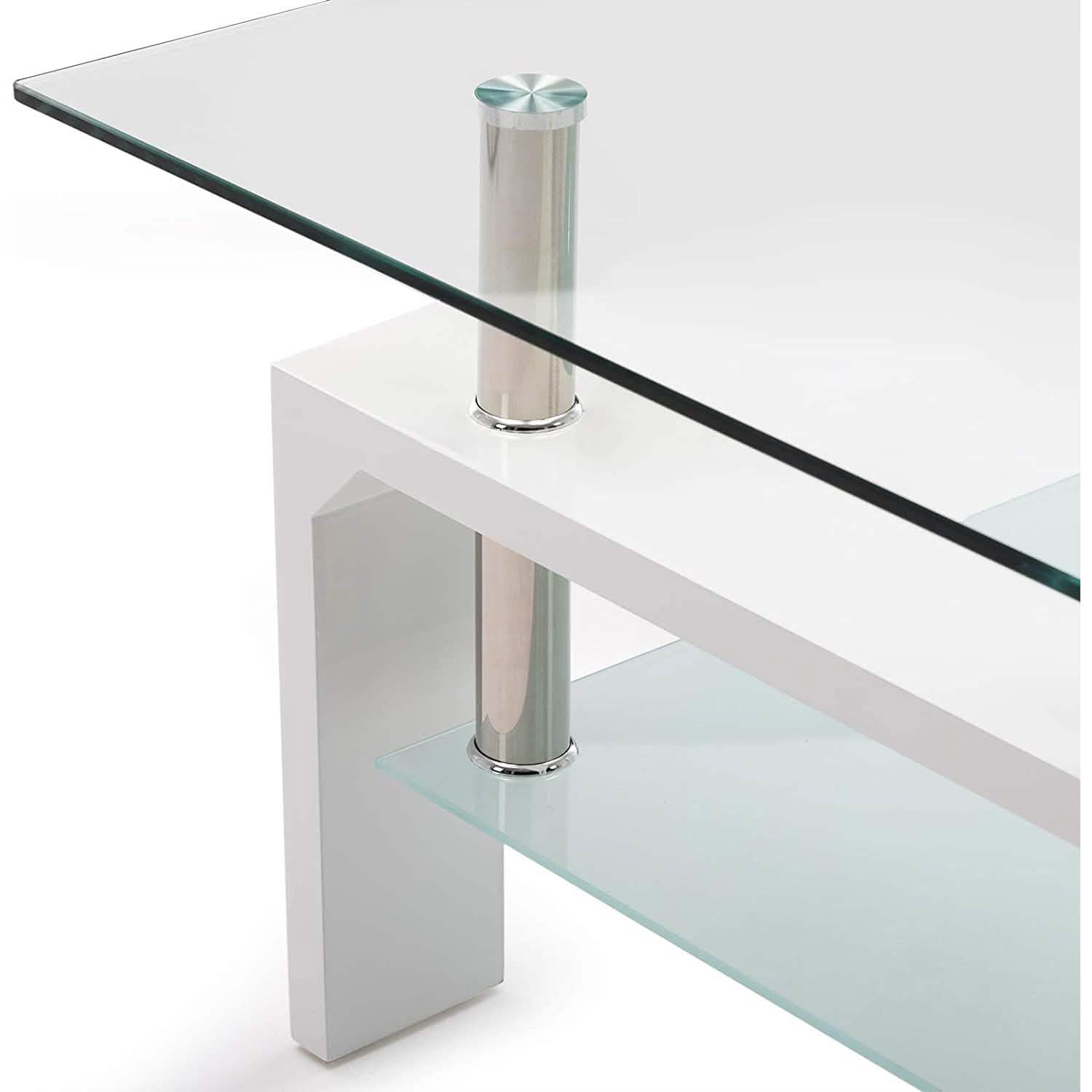 Living Room Rectangle Glass Coffee Table DailySale