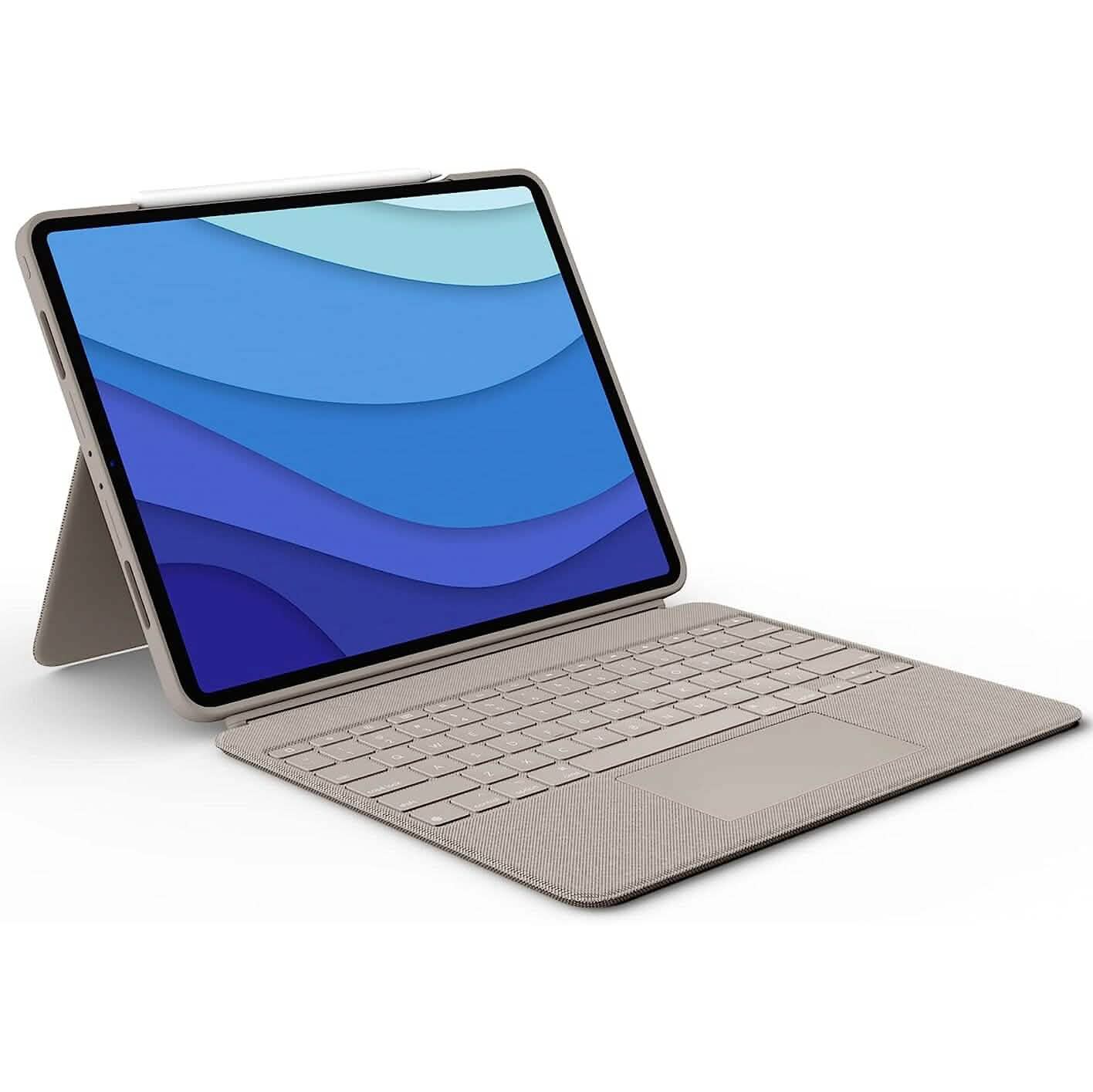 Logitech Combo Touch iPad Pro 12.9-inch (5th, 6th gen - 2021, 2022) Keyboard Case - Sand USA Layout DailySale