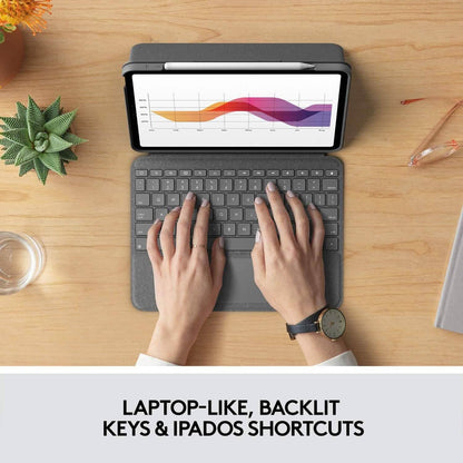Logitech Folio Touch iPad Keyboard Case with Trackpad and Smart Connector for iPad Air (4th Generation) – Graphite Apple Exclusive DailySale