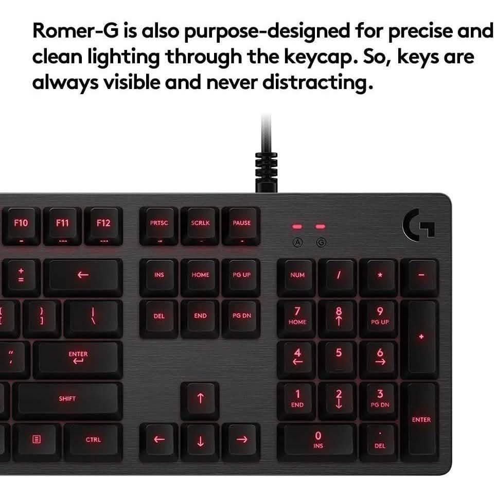 Logitech G413 Backlit Mechanical Gaming Keyboard USB Passthrough Carbon (Refurbished) DailySale