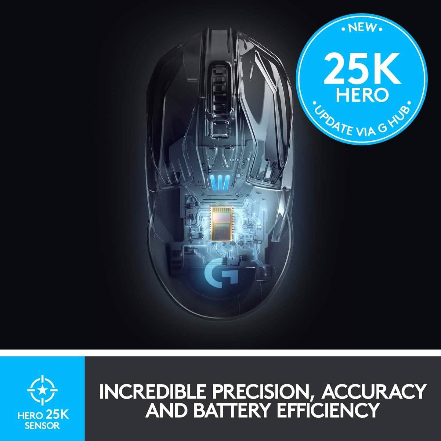 Logitech G903 LIGHTSPEED Wireless Gaming Mouse with Hero 25K Sensor (Refurbished) DailySale
