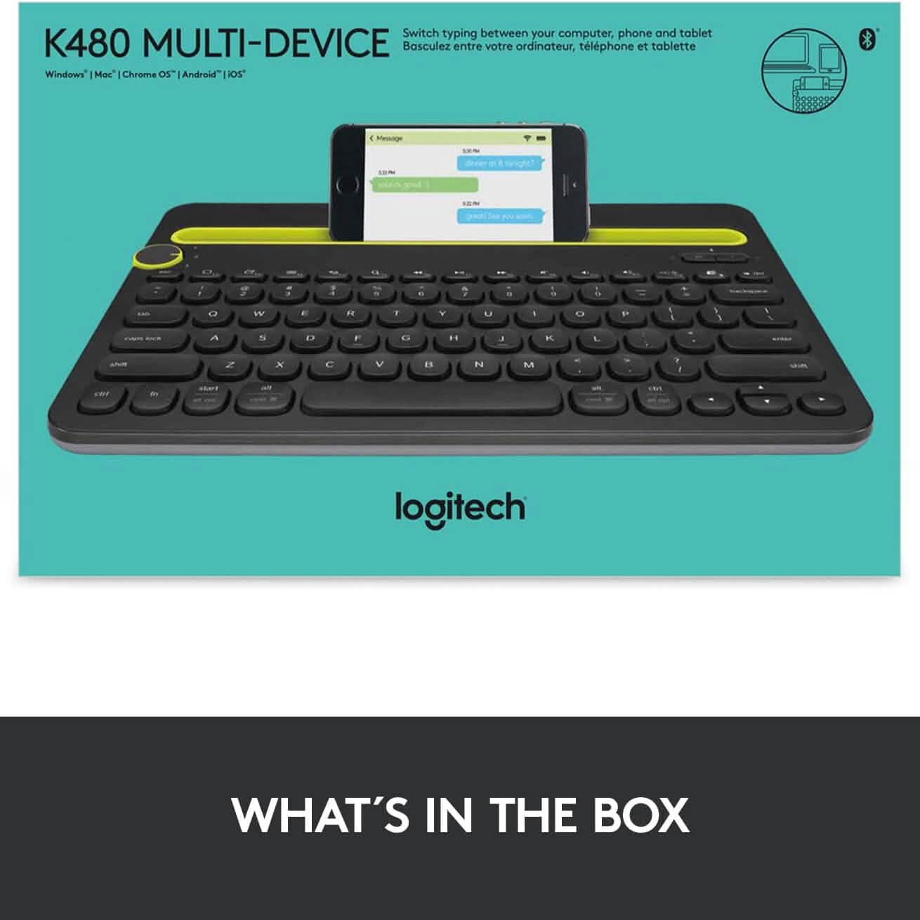 Logitech K480 Bluetooth Multi-Device Keyboard Black DailySale
