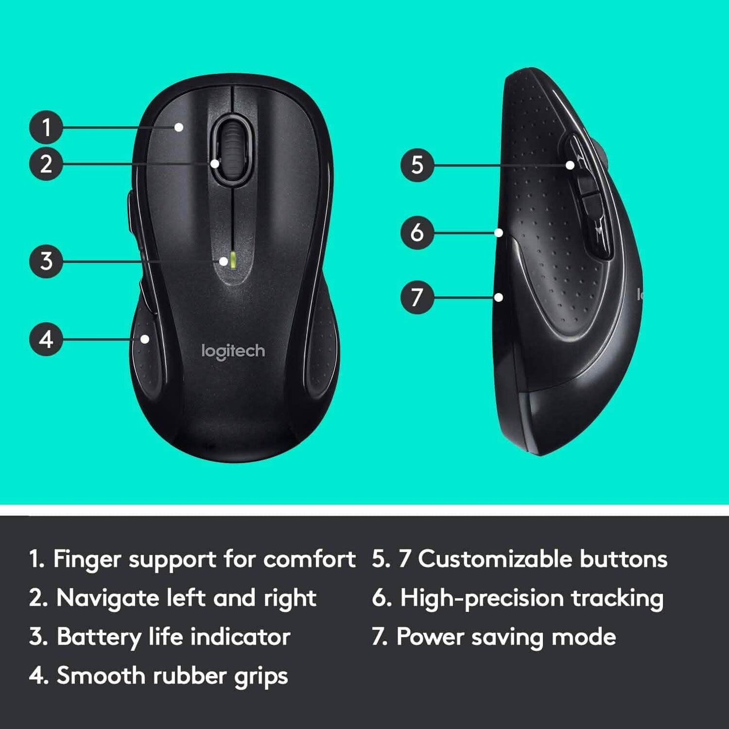 Logitech M510 Wireless Computer Mouse w/Unifying Receiver (Refurbished) DailySale