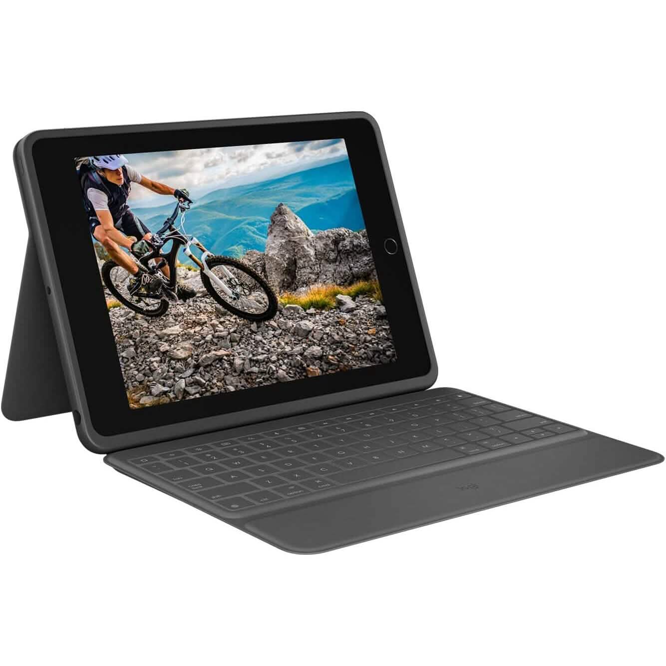 Logitech Slim Folio Bluetooth Keyboard Case for iPad (10th Generation) with Integrated Wireless Keyboard - Oxford Gray DailySale