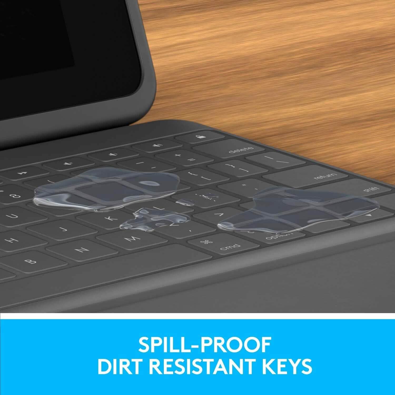 Logitech Slim Folio Bluetooth Keyboard Case for iPad (10th Generation) with Integrated Wireless Keyboard - Oxford Gray DailySale