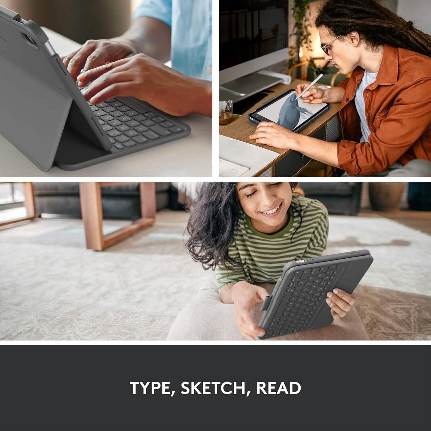 Logitech Slim Folio Bluetooth Keyboard Case for iPad (10th Generation) with Integrated Wireless Keyboard (Refurbished) DailySale