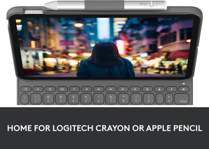 Logitech Slim Folio Bluetooth Keyboard Case for iPad (10th Generation) with Integrated Wireless Keyboard (Refurbished) DailySale
