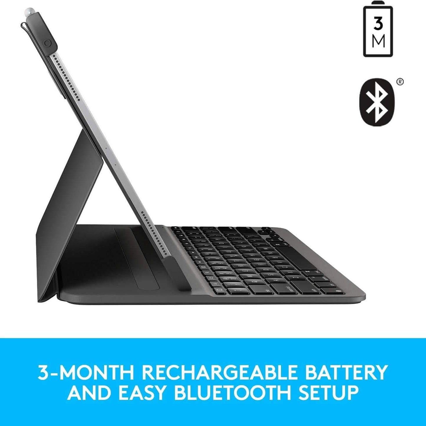 Logitech Slim Folio Pro Backlit Bluetooth Keyboard Case for iPad Pro 11-inch (1st, 2nd, 3rd, 4th Gen- 2018, 2020, 2021, 2022) (Refurbished) DailySale