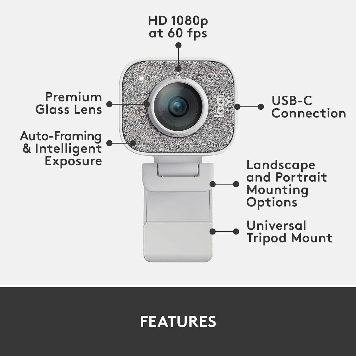 Logitech StreamCam, Live Streaming Webcam  (Refurbished) DailySale