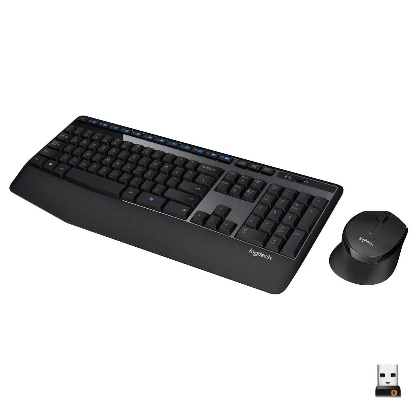 Logitech Wireless Combo Full-Sized Keyboard with Comfortable Right-Handed Mouse (Refurbished) DailySale