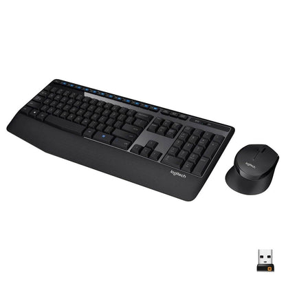 Logitech Wireless Combo Full-Sized Keyboard with Comfortable Right-Handed Mouse (Refurbished) DailySale