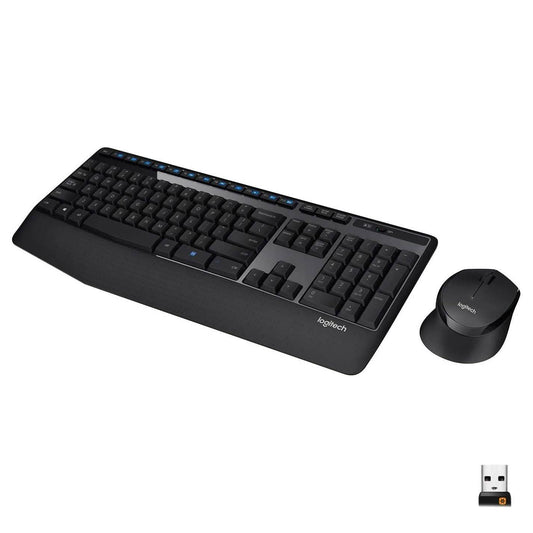 Logitech Wireless Combo Full-Sized Keyboard with Comfortable Right-Handed Mouse (Refurbished) DailySale