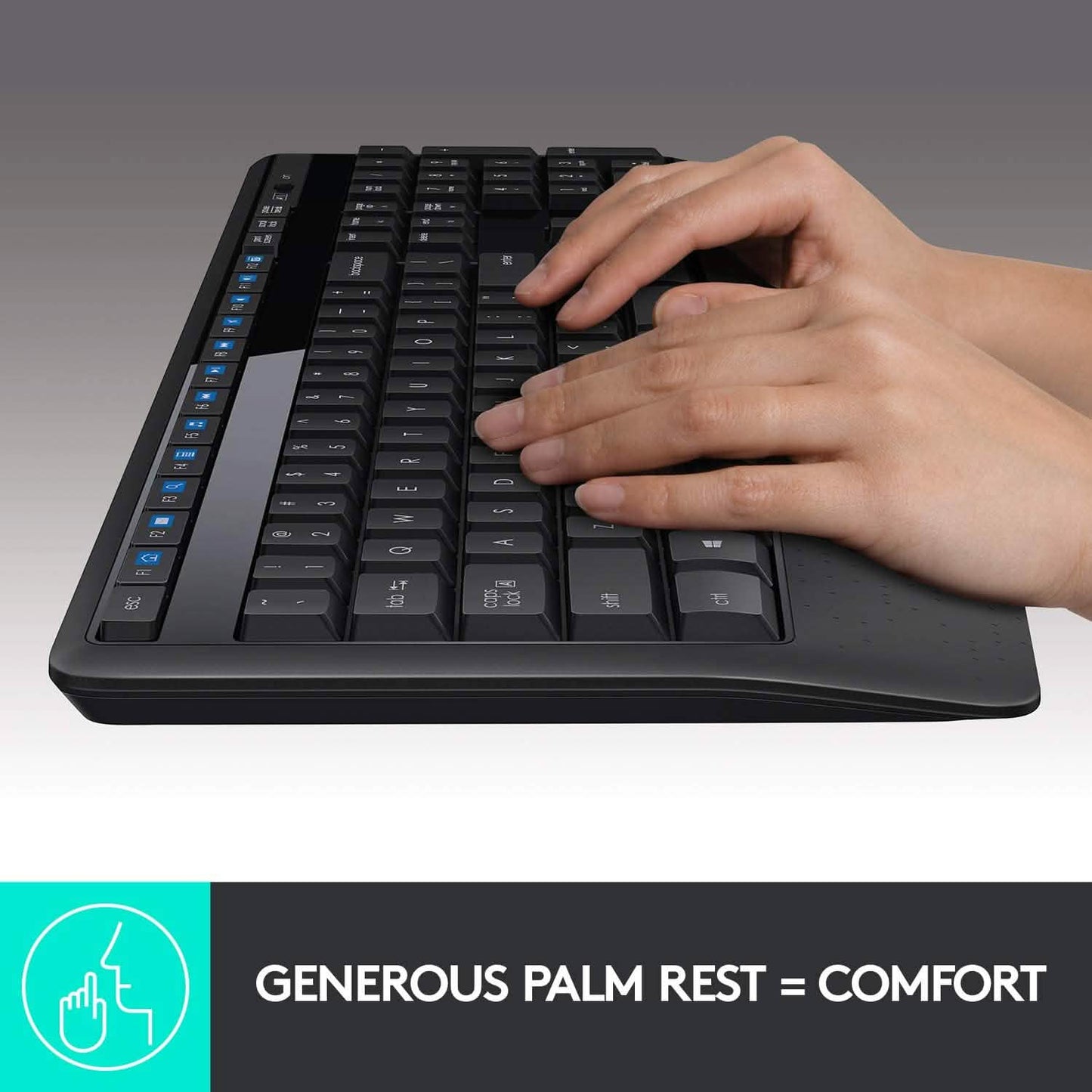 Logitech Wireless Combo Full-Sized Keyboard with Comfortable Right-Handed Mouse (Refurbished) DailySale
