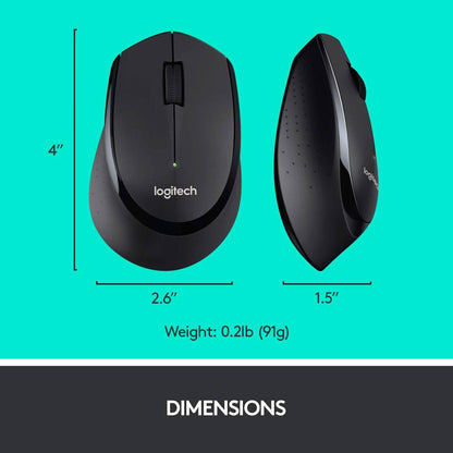 Logitech Wireless Combo Full-Sized Keyboard with Comfortable Right-Handed Mouse (Refurbished) DailySale