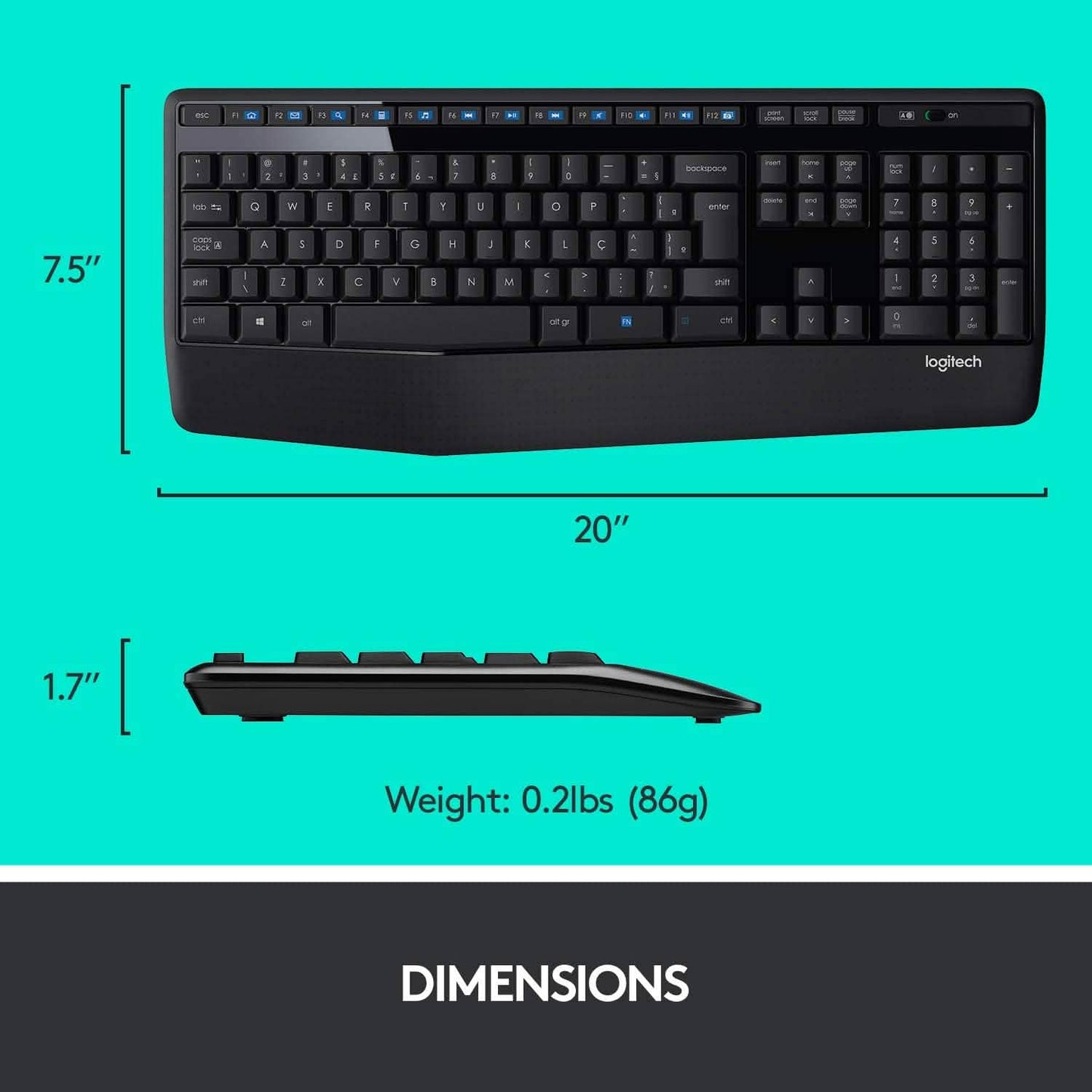 Logitech Wireless Combo Full-Sized Keyboard with Comfortable Right-Handed Mouse (Refurbished) DailySale