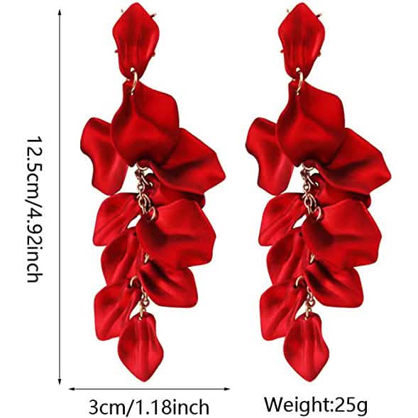 Long Acrylic Rose Petal Earrings DailySale
