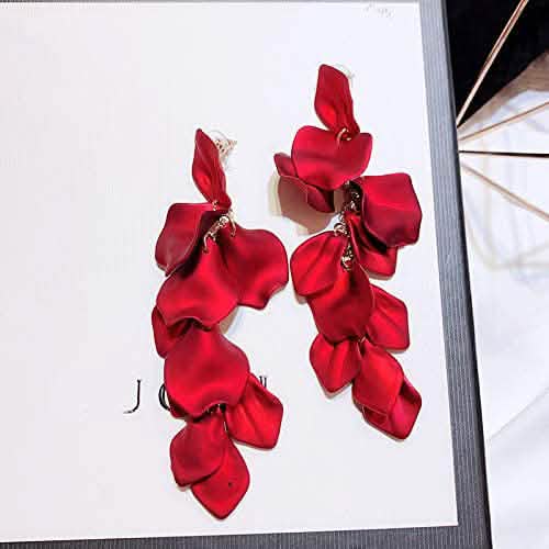 Long Acrylic Rose Petal Earrings DailySale