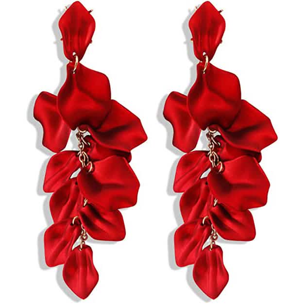 Long Acrylic Rose Petal Earrings DailySale