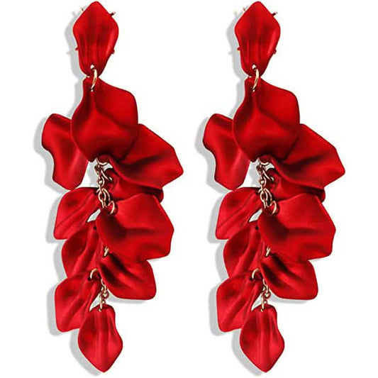 Long Acrylic Rose Petal Earrings DailySale