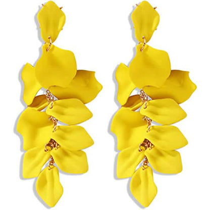 Long Acrylic Rose Petal Earrings DailySale