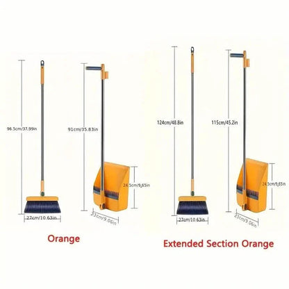 Long Handle Rotating Broom and Dustpan Set with Comb Tooth DailySale