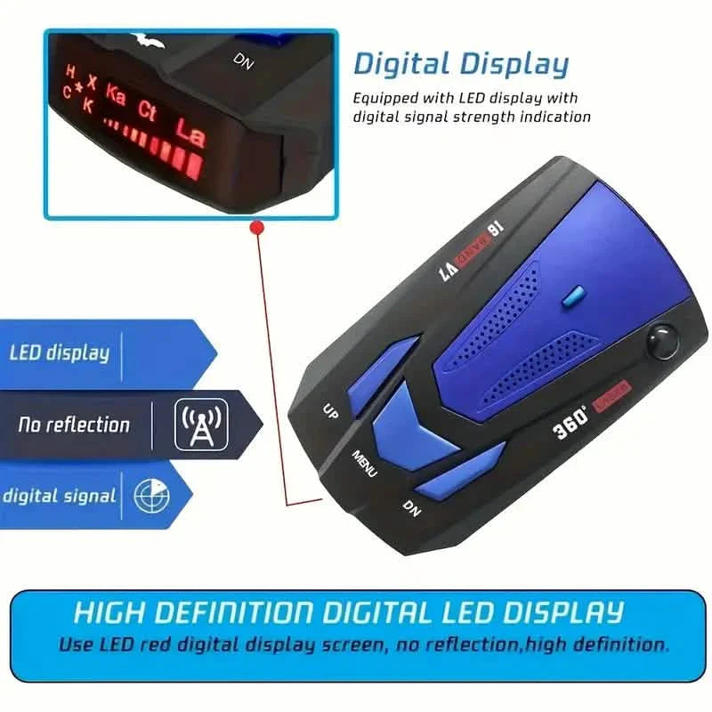Long Range Car Detection System,City/Hwy Speed Alarm & POP Fast Scan, Automatic 360° Detection With Voice Prompt DailySale