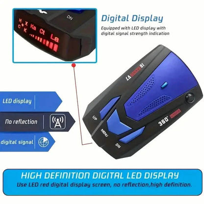 Long Range Car Detection System,City/Hwy Speed Alarm & POP Fast Scan, Automatic 360° Detection With Voice Prompt DailySale