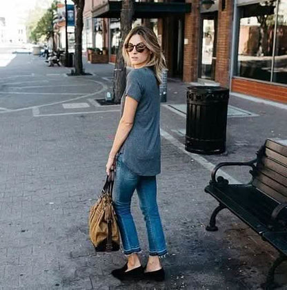 Loose Cut Casual Short Sleeve Top - Assorted Sizes DailySale