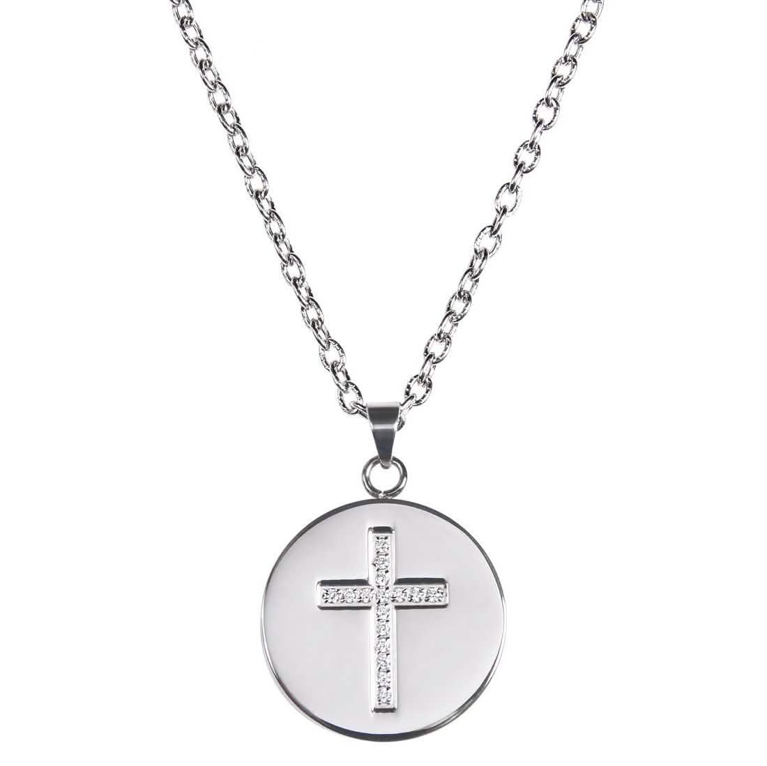 Love, Faith, & Survival Cubic Zirconia Disc Necklace DailySale