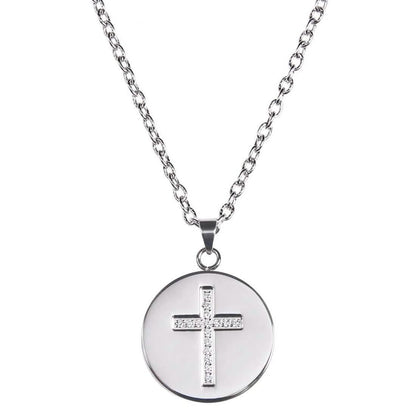 Love, Faith, & Survival Cubic Zirconia Disc Necklace DailySale
