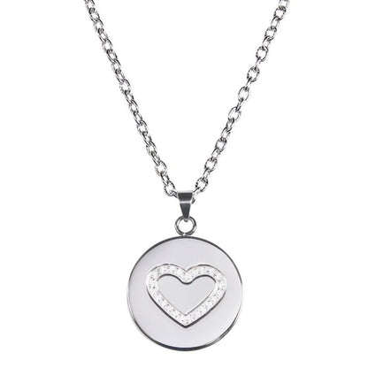 Love, Faith, & Survival Cubic Zirconia Disc Necklace DailySale