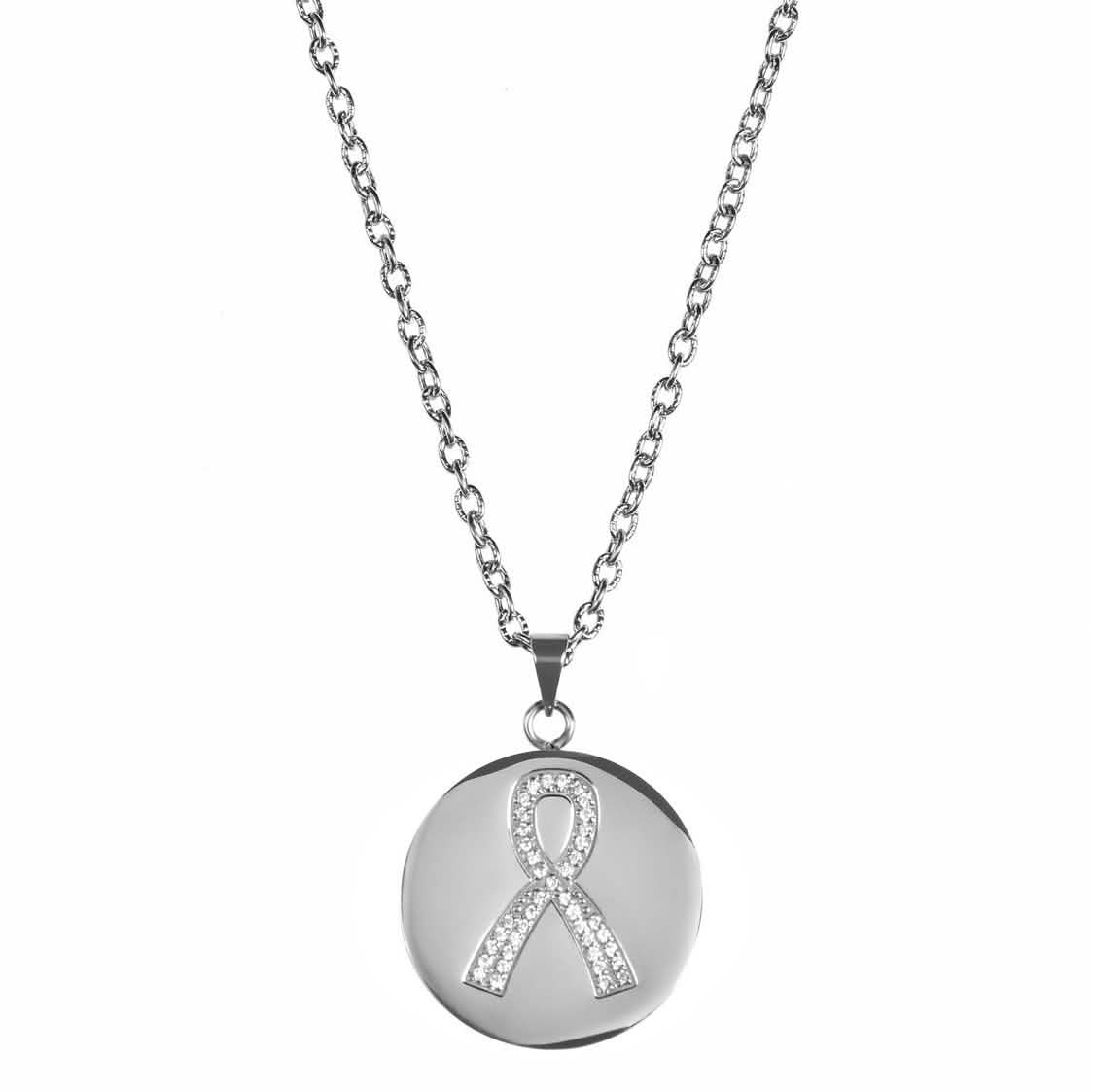 Love, Faith, & Survival Cubic Zirconia Disc Necklace DailySale