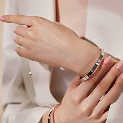 Love Friendship Bracelet Bangle with Cubic Zirconia Stones DailySale