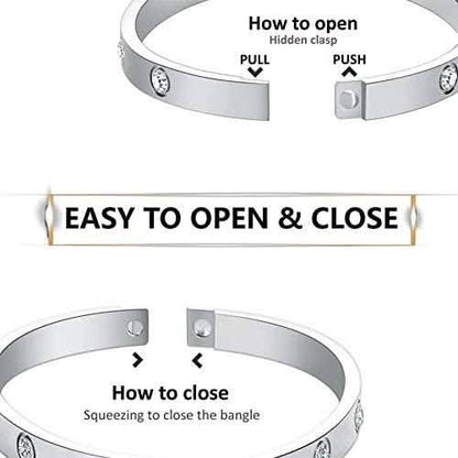 Love Friendship Bracelet Bangle with Cubic Zirconia Stones DailySale
