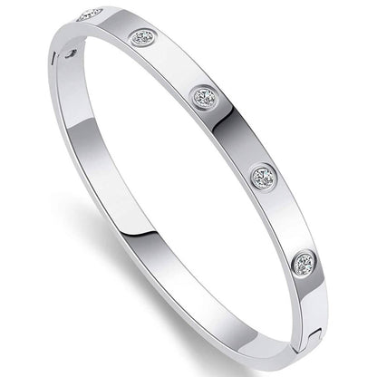 Love Friendship Bracelet Bangle with Cubic Zirconia Stones DailySale