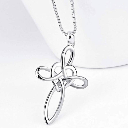 Lovely Sterling Silver Cross Pendant Necklace DailySale