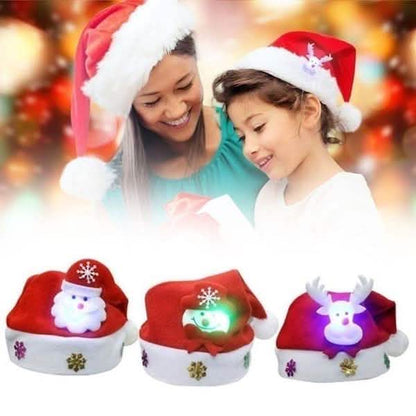 Luminous Christmas Hat Glowing Santa Claus, Snowman, Deer Christmas Hat DailySale