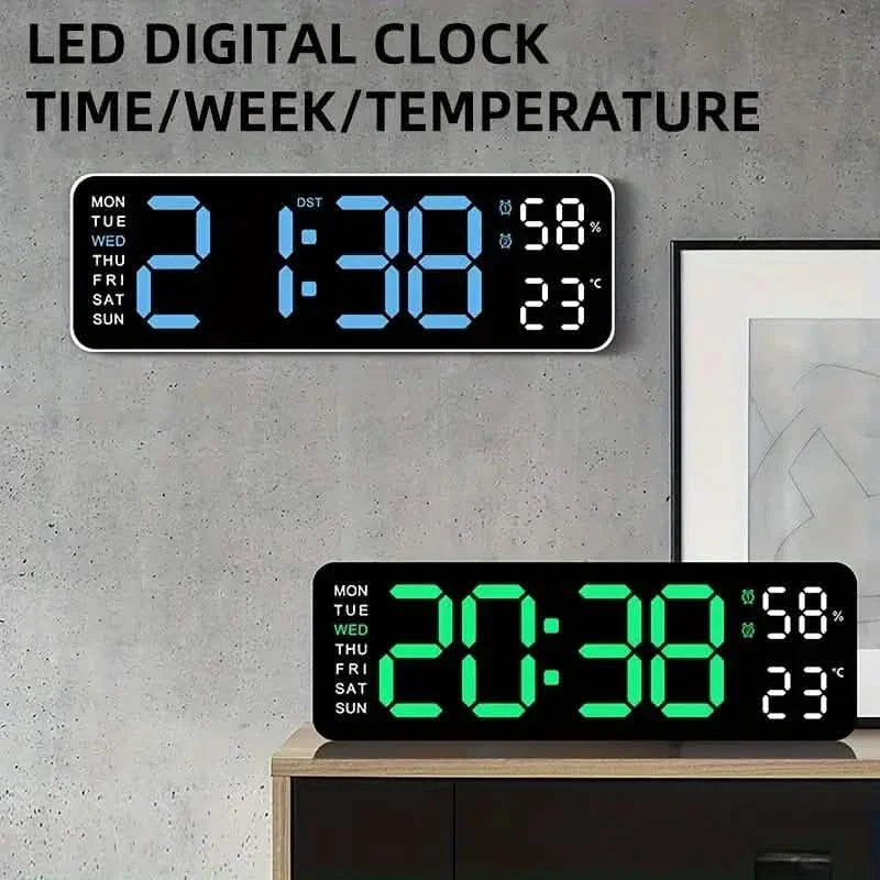 Luminous Large Screen LED Alarm Clock - Displays Week, Temperature, Humidity, and Timer DailySale