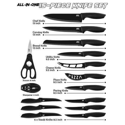 Lux Decor Collection Kitchen Knife Set Ultra Sharp Stainless Steel Knives Set DailySale