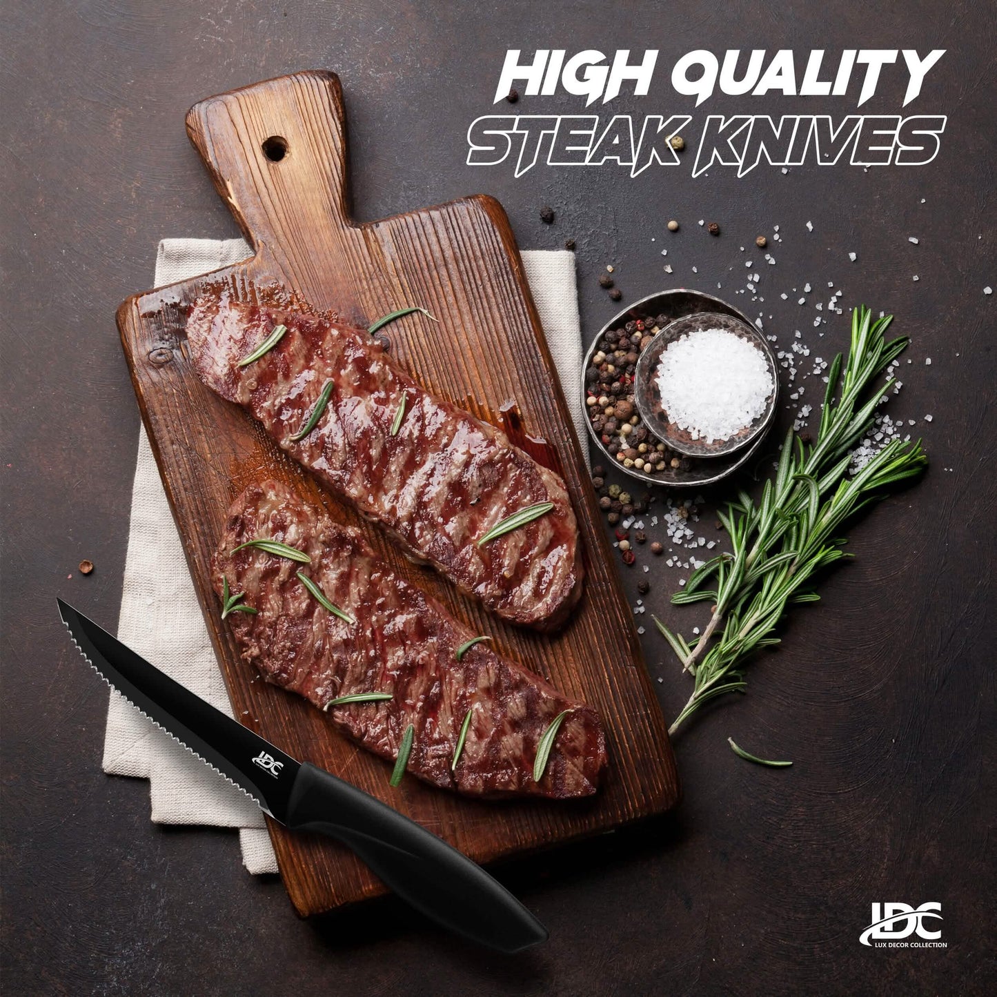 Lux Decor Collection Kitchen Knife Set Ultra Sharp Stainless Steel Knives Set DailySale