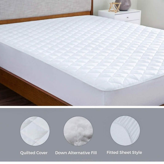 Lux Decor Collection Quilted Fitted Fully Cover Mattress Topper DailySale
