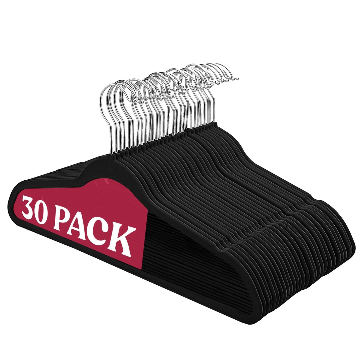 Lux Decor Collection Velvet Hangers Non-Slip Cloth Storage Organizer Space Saving Closet Clothing Hanger Pack DailySale