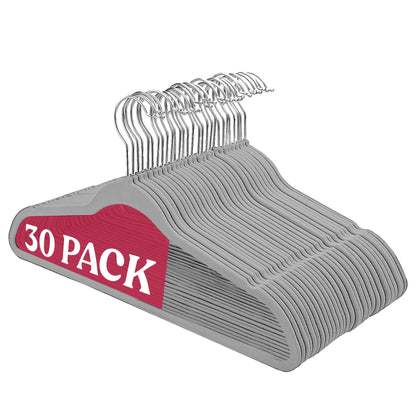 Lux Decor Collection Velvet Hangers Non-Slip Cloth Storage Organizer Space Saving Closet Clothing Hanger Pack DailySale