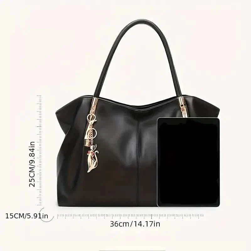 Luxurious Large Capacity Satchel Bag Stylish Top-Handle Design With Pendant DailySale